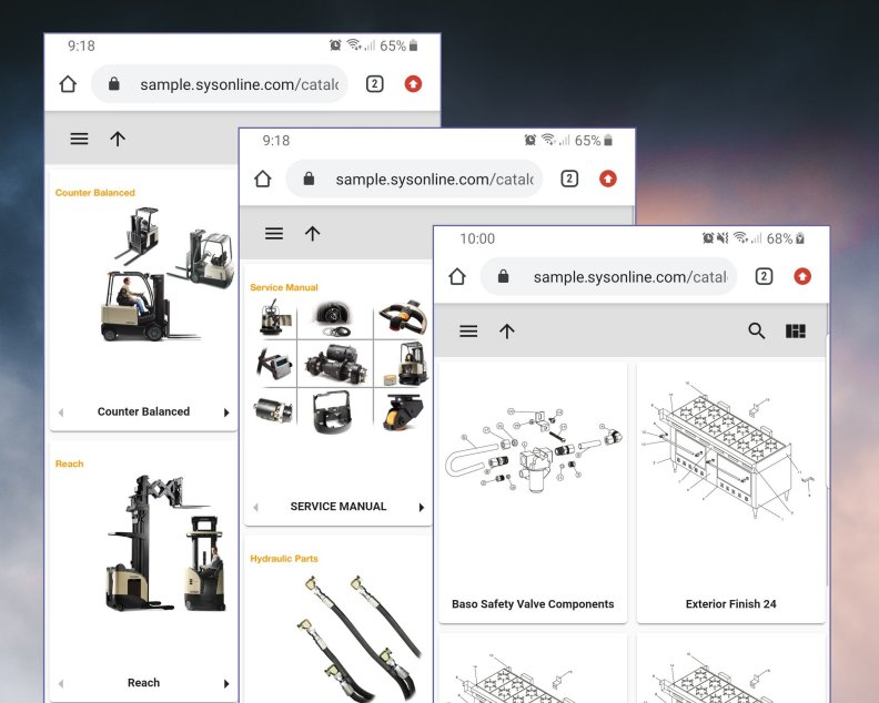 screenshots of mobile online electronic parts catalog software